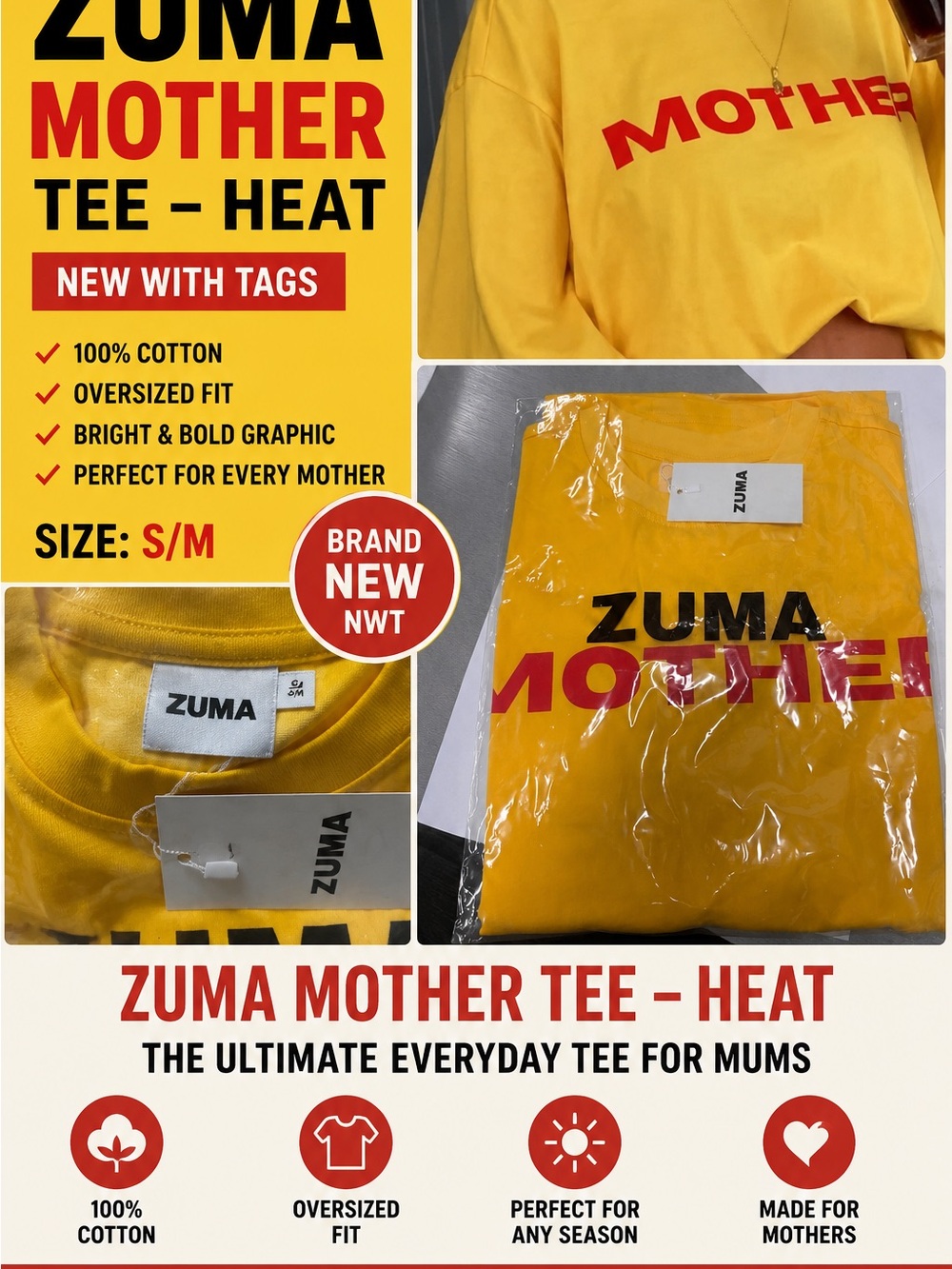 Zuma Mother Tee - Yellow Graphic woman’s tee